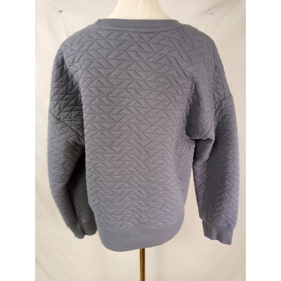 Women's Quilted Blue Sweatshirt Size Medium - Picture 4 of 4